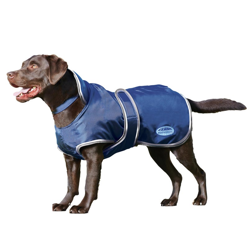 WeatherBeeta ComFiTec Windbreaker 420D Deluxe Dog Coat, Navy/Grey, 26" - Image 1